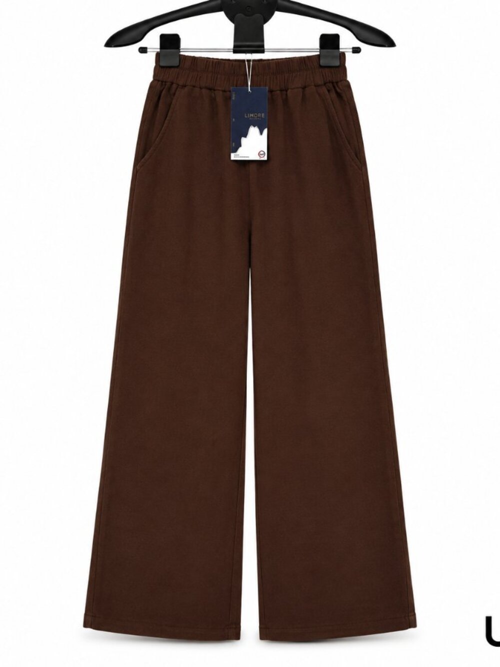 LIMORE Women’s Brown Wide Leg Pants NWT | Elastic Waist Casual